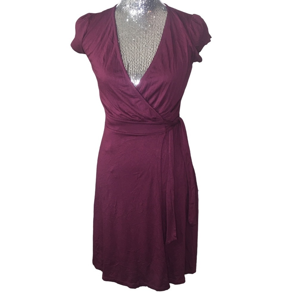 Elegant Burgundy Wrap Dress